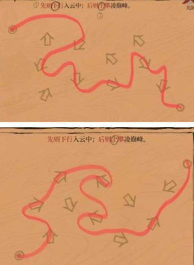 江南百景图先则下行入云中后则上攀凌巅峰怎么画 箭头连线攻略